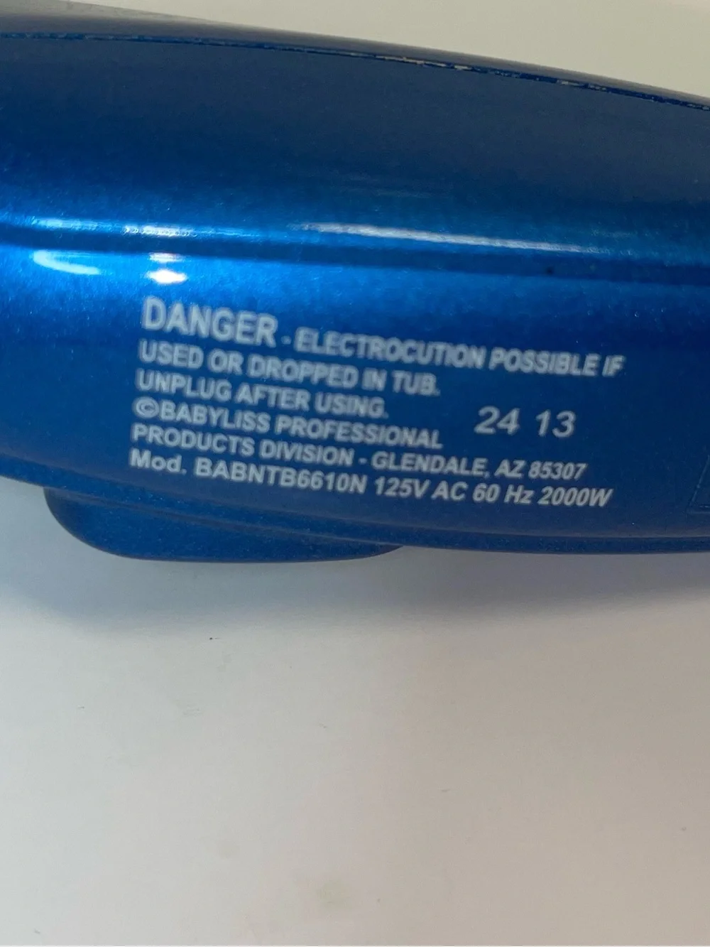 BaByliss Metallic Blue Nano Titanium Hair Dryer with Italian Flag Accent